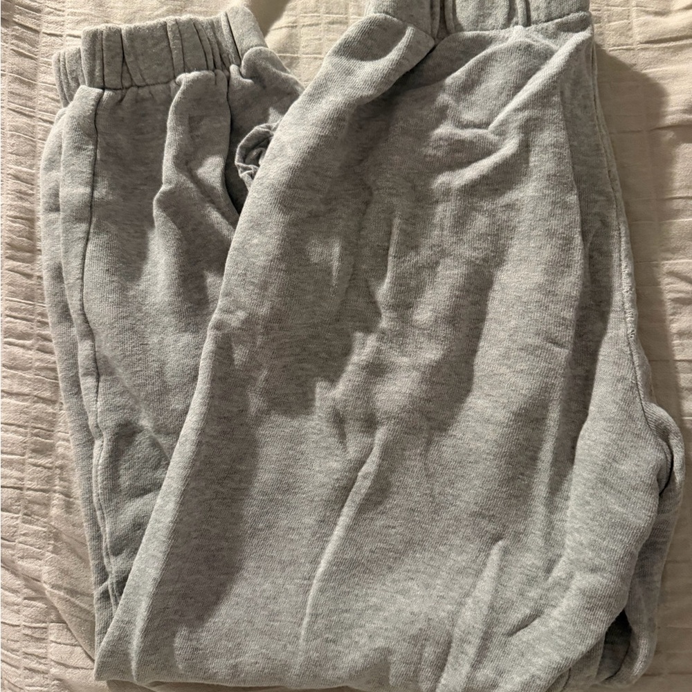 Brandy Melville Light Gray Cozy Track Joggers